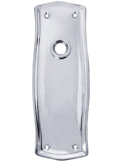 Prairie Forged-Brass Back Plate - No Keyhole in Polished Chrome.